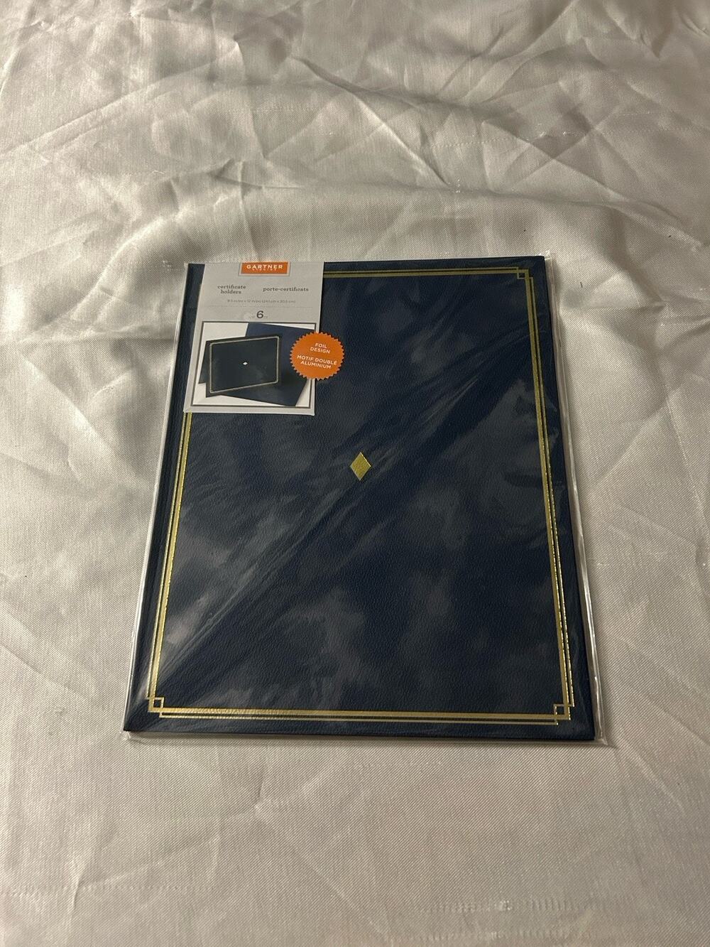 Gartner Studios Certificate 6 8.5 X 11 Blue with Gold Detail Certificate Holders